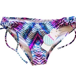 Raisins Sweet Pea Purple Side Tie Bikini Bottoms NWT